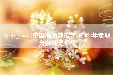克孜勒苏柯尔克孜中国消防救援学院2024年录取分数线是多少