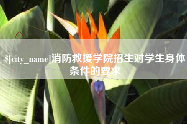 克孜勒苏柯尔克孜消防救援学院招生对学生身体条件的要求