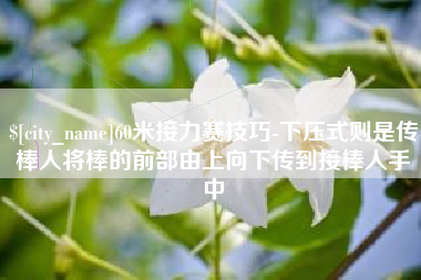 克孜勒苏柯尔克孜60米接力赛技巧-下压式则是传棒人将棒的前部由上向下传到接棒人手中