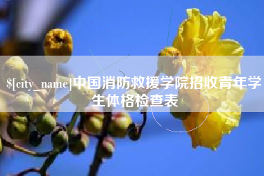 克孜勒苏柯尔克孜中国消防救援学院招收青年学生体格检查表